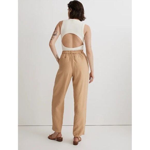 Madewell The Tailored Tapered Preppy Academia Pant in Softdrape Beige NWT 12 - Picture 2 of 7